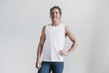 Nobull Lightweight Sleeveless Women's T Shirts White | Australia (TV5762)